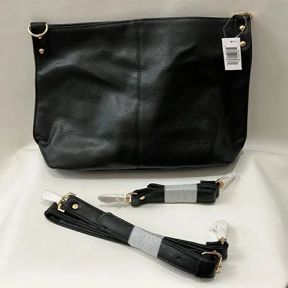 Bella Russo Luxury Handbags Black 2 Straps Gold Hardware 14 1/2 X 10 1/2 Tall